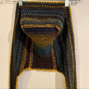 Handmade crochet hooded scarf